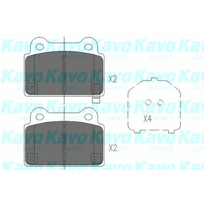Photo Kit de plaquettes de frein, frein à disque KAVO PARTS KBP5542
