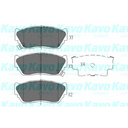 Фото Комплект тормозных колодок, дисковый тормоз KAVO PARTS KBP6507