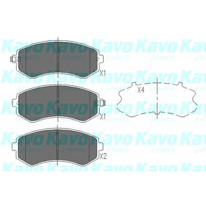 Zdjęcie Zestaw klocków hamulcowych, hamulce tarczowe KAVO PARTS KBP6514