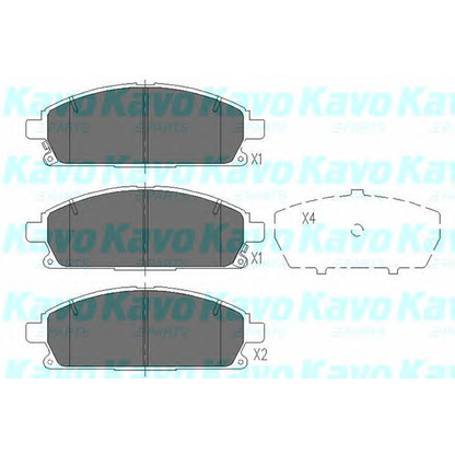 Фото Комплект тормозных колодок, дисковый тормоз KAVO PARTS KBP6515