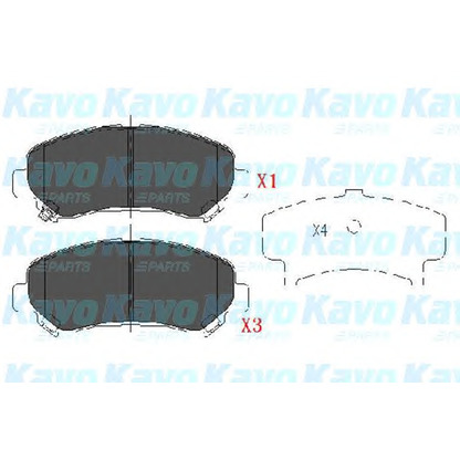 Photo Kit de plaquettes de frein, frein à disque KAVO PARTS KBP6519