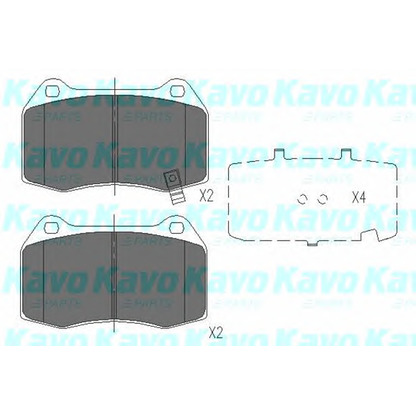 Zdjęcie Zestaw klocków hamulcowych, hamulce tarczowe KAVO PARTS KBP6561