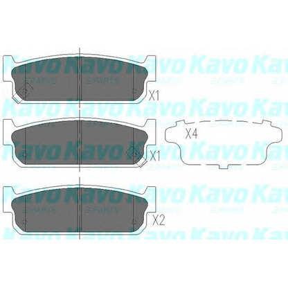 Фото Комплект тормозных колодок, дисковый тормоз KAVO PARTS KBP6572