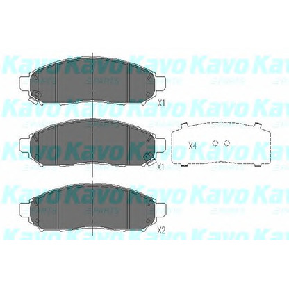 Фото Комплект тормозных колодок, дисковый тормоз KAVO PARTS KBP6574