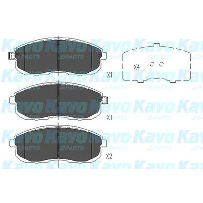 Фото Комплект тормозных колодок, дисковый тормоз KAVO PARTS KBP6579