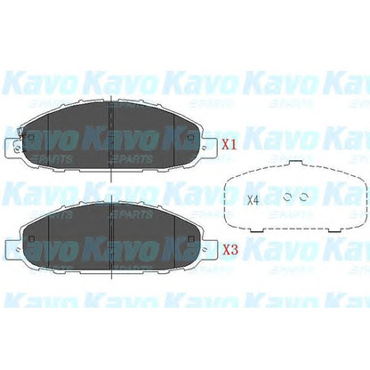Photo Kit de plaquettes de frein, frein à disque KAVO PARTS KBP6583
