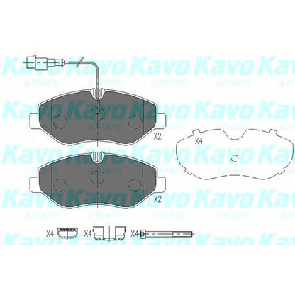 Photo Kit de plaquettes de frein, frein à disque KAVO PARTS KBP6584