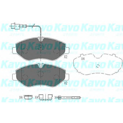 Фото Комплект тормозных колодок, дисковый тормоз KAVO PARTS KBP6584