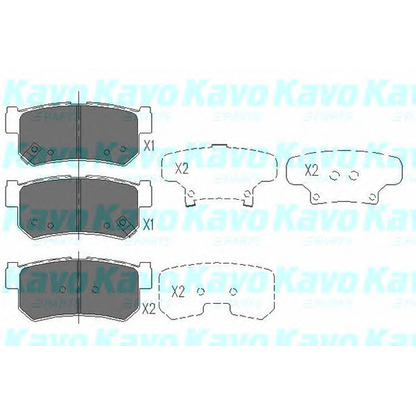 Photo Kit de plaquettes de frein, frein à disque KAVO PARTS KBP7501