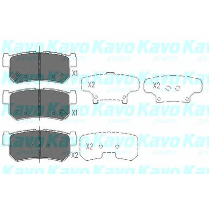 Foto Kit pastiglie freno, Freno a disco KAVO PARTS KBP7501