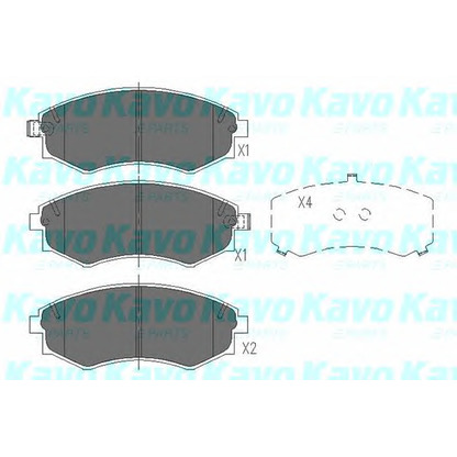 Фото Комплект тормозных колодок, дисковый тормоз KAVO PARTS KBP7504