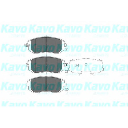 Zdjęcie Zestaw klocków hamulcowych, hamulce tarczowe KAVO PARTS KBP8004