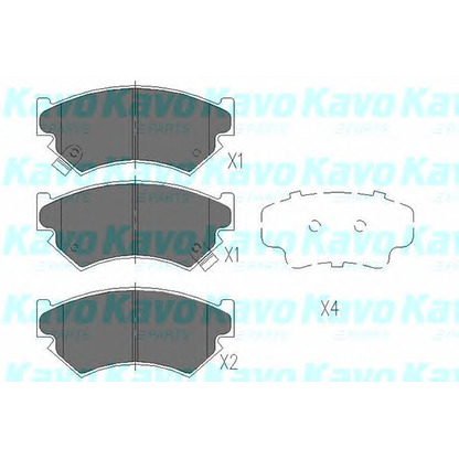 Zdjęcie Zestaw klocków hamulcowych, hamulce tarczowe KAVO PARTS KBP8011