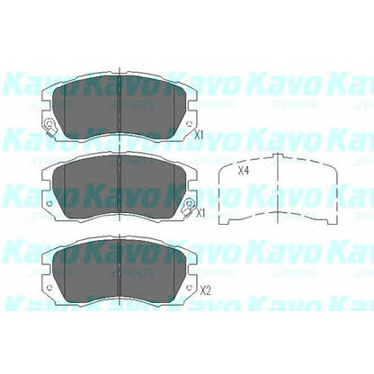 Photo Kit de plaquettes de frein, frein à disque KAVO PARTS KBP8013