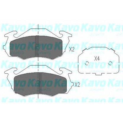 Photo Kit de plaquettes de frein, frein à disque KAVO PARTS KBP8017