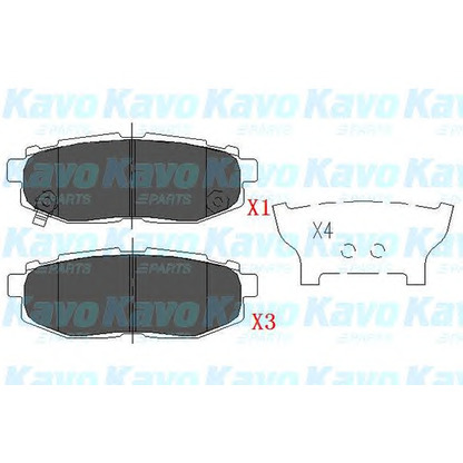 Photo Kit de plaquettes de frein, frein à disque KAVO PARTS KBP8022