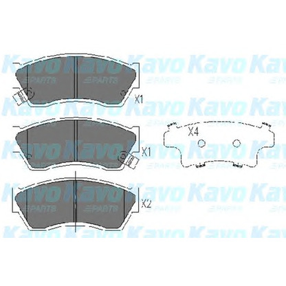 Photo Kit de plaquettes de frein, frein à disque KAVO PARTS KBP8504