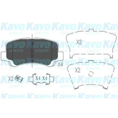 Photo Kit de plaquettes de frein, frein à disque KAVO PARTS KBP8509