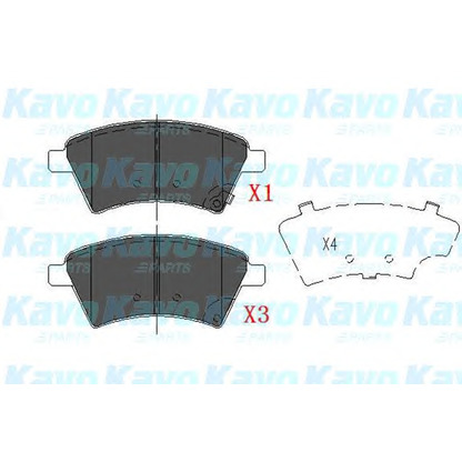 Фото Комплект тормозных колодок, дисковый тормоз KAVO PARTS KBP8523