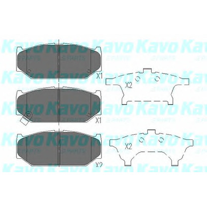 Zdjęcie Zestaw klocków hamulcowych, hamulce tarczowe KAVO PARTS KBP8525