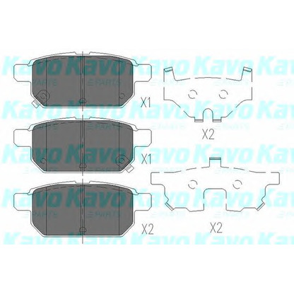 Photo Kit de plaquettes de frein, frein à disque KAVO PARTS KBP8526