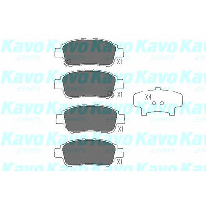 Zdjęcie Zestaw klocków hamulcowych, hamulce tarczowe KAVO PARTS KBP9008