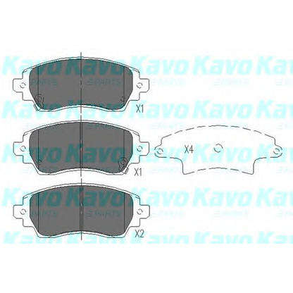 Photo Kit de plaquettes de frein, frein à disque KAVO PARTS KBP9010