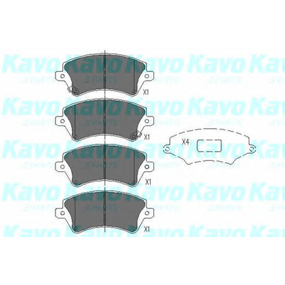 Photo Kit de plaquettes de frein, frein à disque KAVO PARTS KBP9012