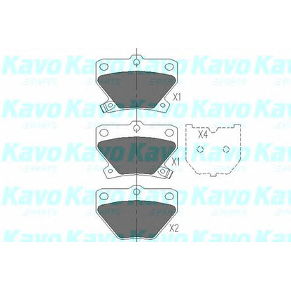 Фото Комплект тормозных колодок, дисковый тормоз KAVO PARTS KBP9013
