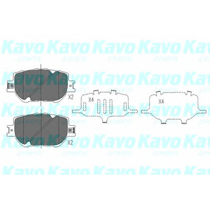 Photo Kit de plaquettes de frein, frein à disque KAVO PARTS KBP9015