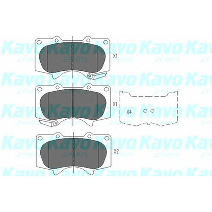 Zdjęcie Zestaw klocków hamulcowych, hamulce tarczowe KAVO PARTS KBP9020