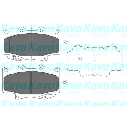 Zdjęcie Zestaw klocków hamulcowych, hamulce tarczowe KAVO PARTS KBP9043