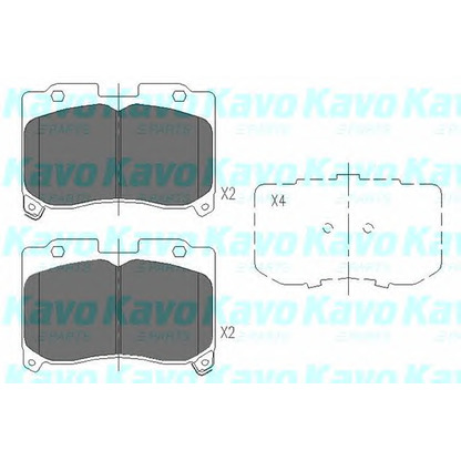 Photo Kit de plaquettes de frein, frein à disque KAVO PARTS KBP9045