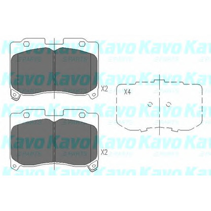 Zdjęcie Zestaw klocków hamulcowych, hamulce tarczowe KAVO PARTS KBP9045