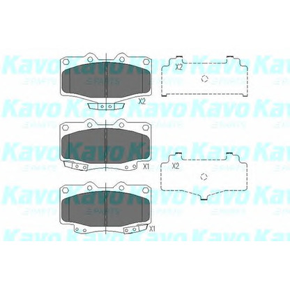 Фото Комплект тормозных колодок, дисковый тормоз KAVO PARTS KBP9054