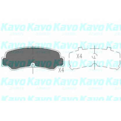 Photo Kit de plaquettes de frein, frein à disque KAVO PARTS KBP9055