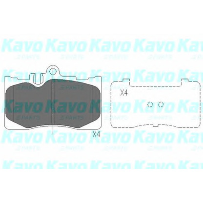 Photo Kit de plaquettes de frein, frein à disque KAVO PARTS KBP9071