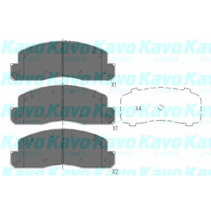 Photo Kit de plaquettes de frein, frein à disque KAVO PARTS KBP9088