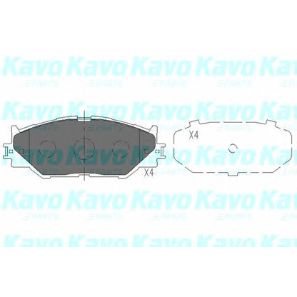 Photo Kit de plaquettes de frein, frein à disque KAVO PARTS KBP9094