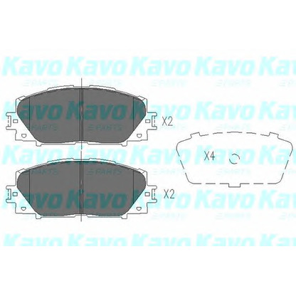 Фото Комплект тормозных колодок, дисковый тормоз KAVO PARTS KBP9097