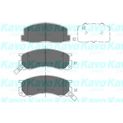 Photo Kit de plaquettes de frein, frein à disque KAVO PARTS KBP9100