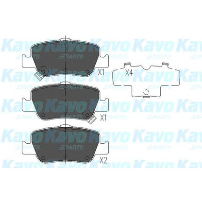 Photo Kit de plaquettes de frein, frein à disque KAVO PARTS KBP9104