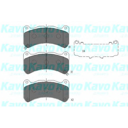 Photo Kit de plaquettes de frein, frein à disque KAVO PARTS KBP9113