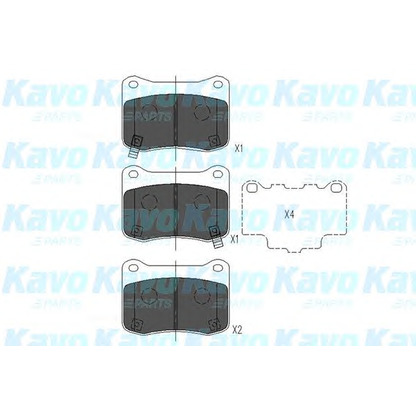 Фото Комплект тормозных колодок, дисковый тормоз KAVO PARTS KBP9114