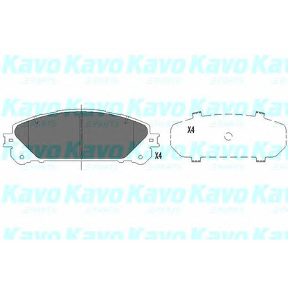 Photo Kit de plaquettes de frein, frein à disque KAVO PARTS KBP9116
