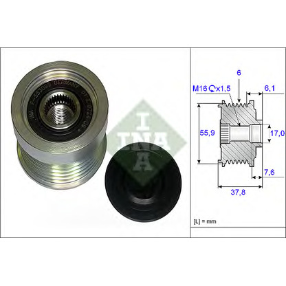 Foto Rueda libre alternador INA 535007210