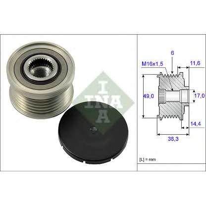 Foto Rueda libre alternador INA 535012710