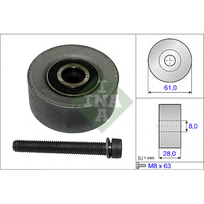 Photo Deflection/Guide Pulley, timing belt INA 532047210