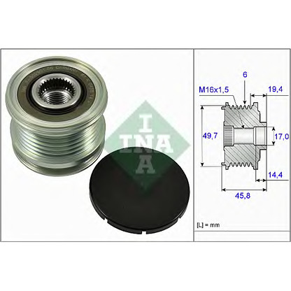 Zdjęcie Alternator - sprzęgło jednokierunkowe INA 535016810