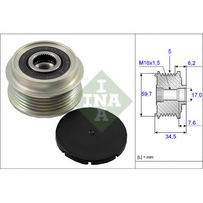 Foto Rueda libre alternador INA 535003410